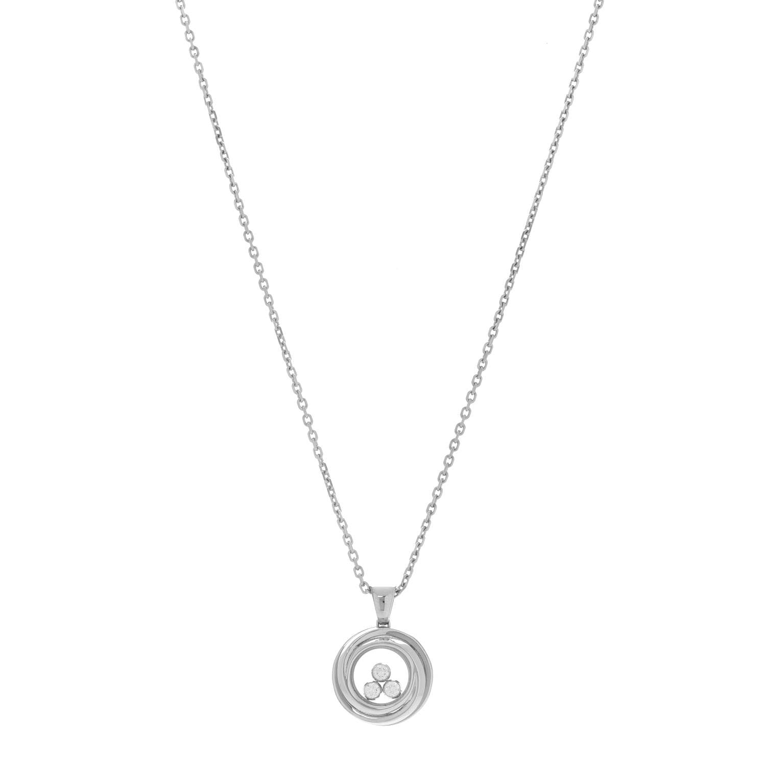 Chopard 18K White Gold Diamond Happy Emotions Pendant Necklace 1 of 7