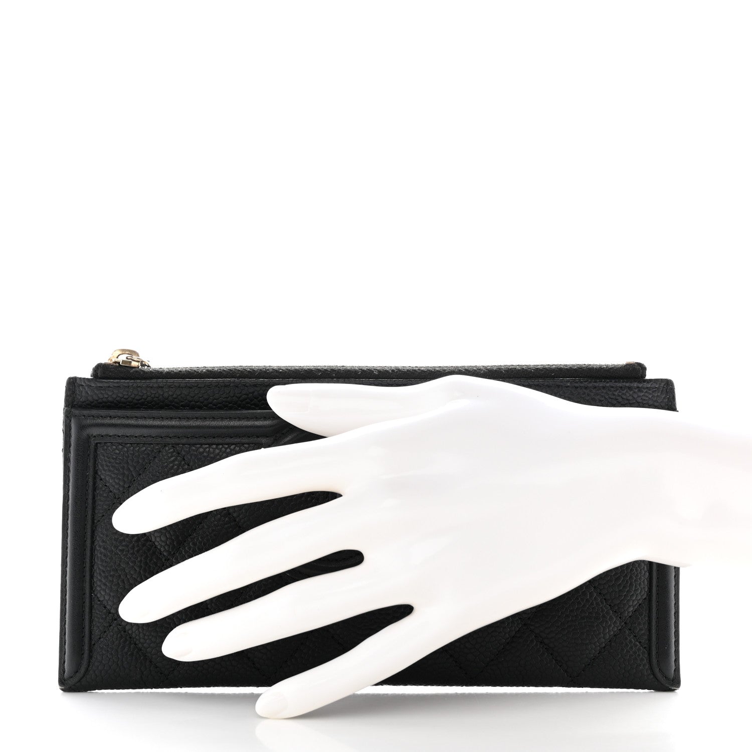 Chanel Caviar Quilted Filigree Zip Pouch Black 2 of 12