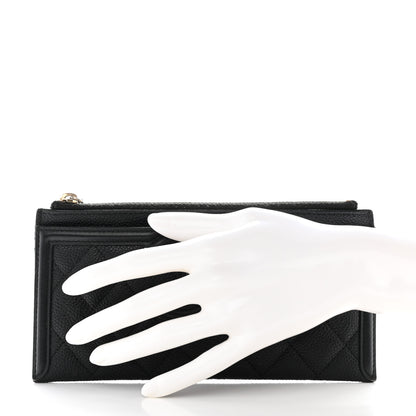 Chanel Caviar Quilted Filigree Zip Pouch Black 2 of 12