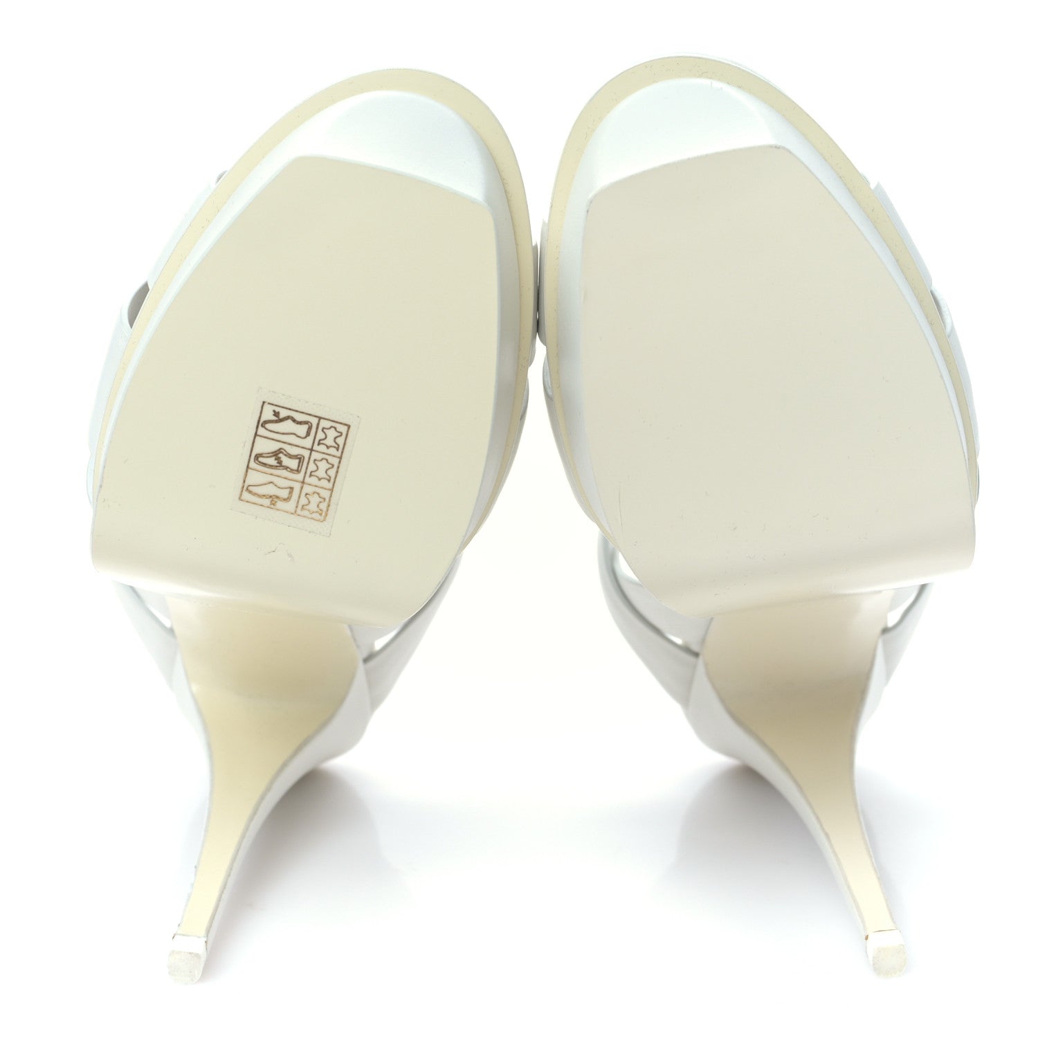 Saint Laurent Calfskin Tribute 105 Platform Sandals 41 Porcellana 5 of 8