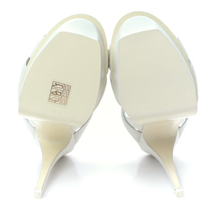 Saint Laurent Calfskin Tribute 105 Platform Sandals 41 Porcellana 5 of 8