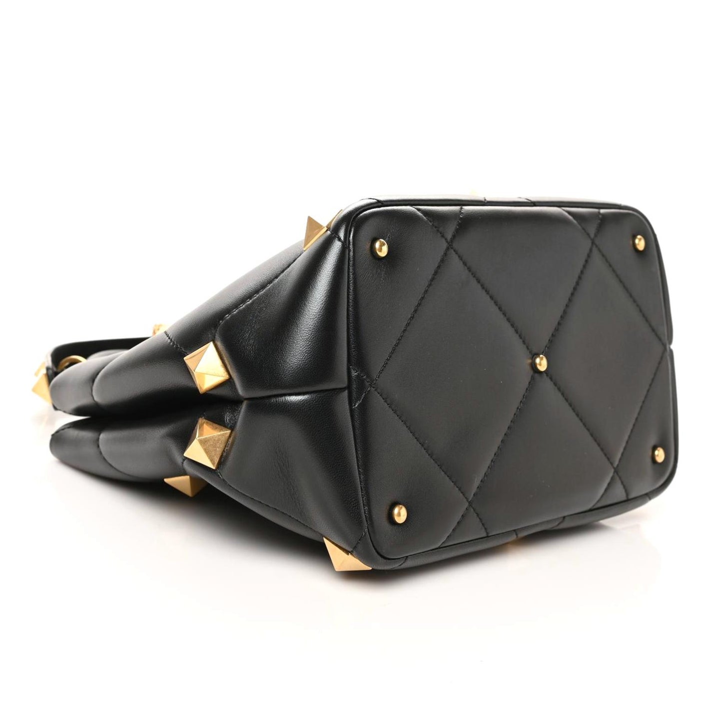 Nappa Roman Stud The Handle Bag Black