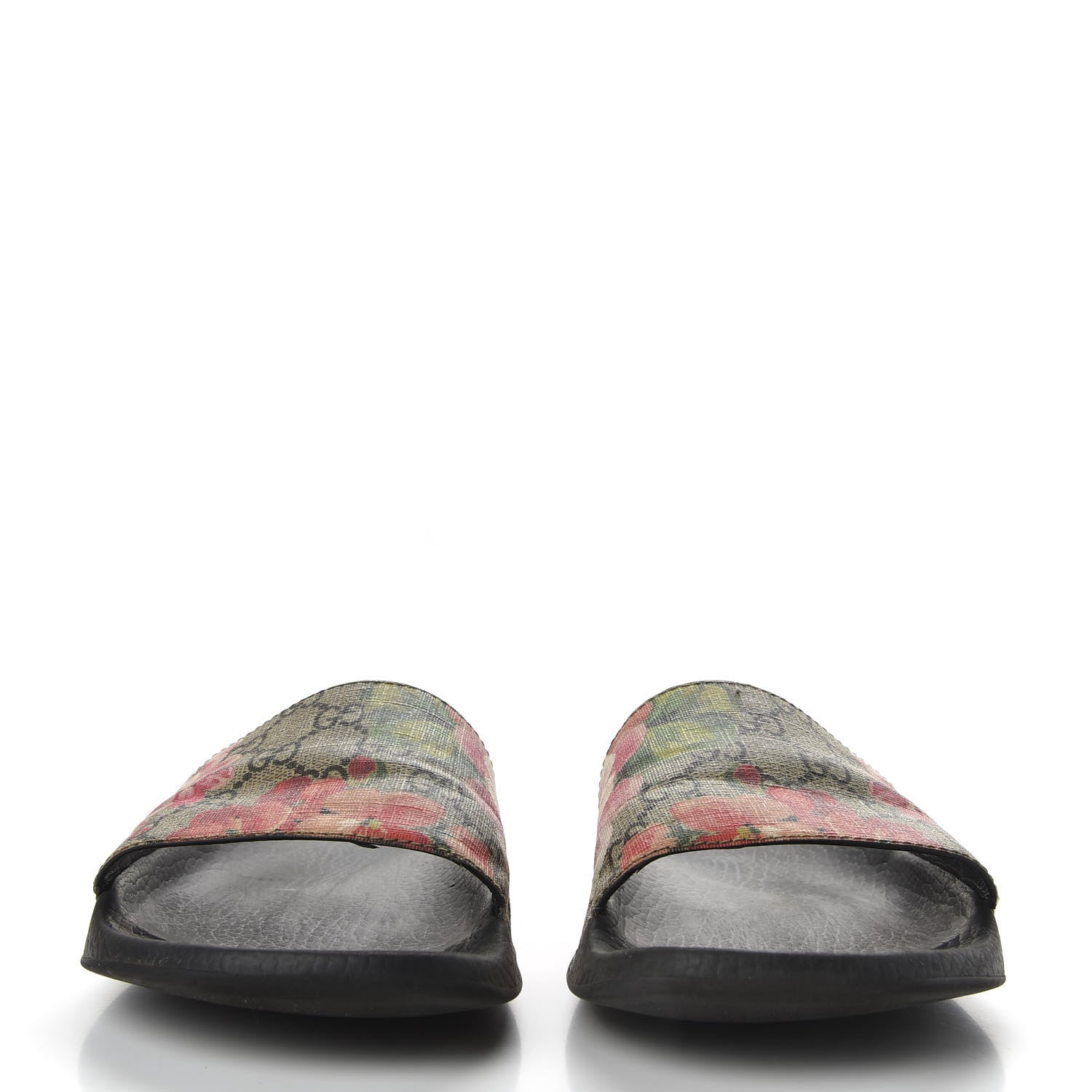 Gucci GG Supreme Monogram Blooms Slide Sandals 39 Beige Multicolor 2 of 9