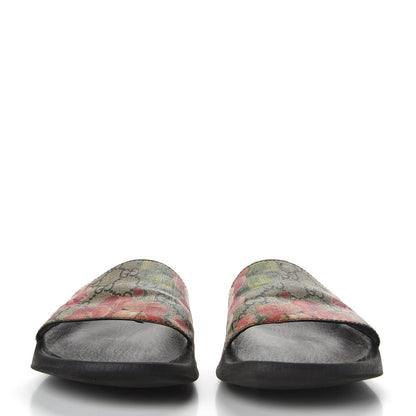 Gucci GG Supreme Monogram Blooms Slide Sandals 39 Beige Multicolor 2 of 9