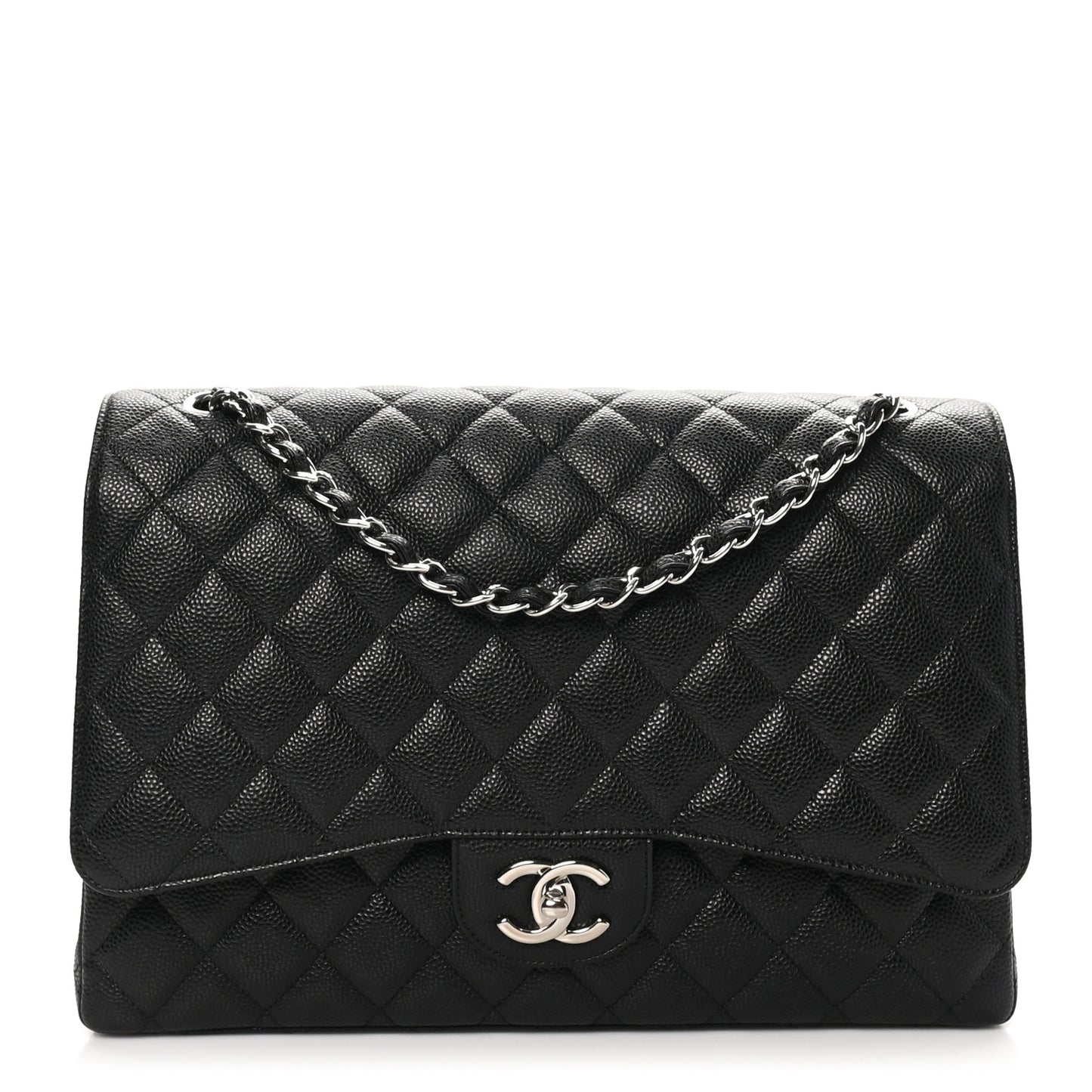 Caviar Quilted Maxi Double Flap Black