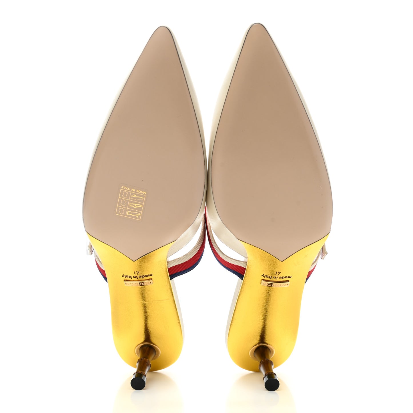 Malaga Kid Sylvie Web Bamboo Low Heel Mules 41 White