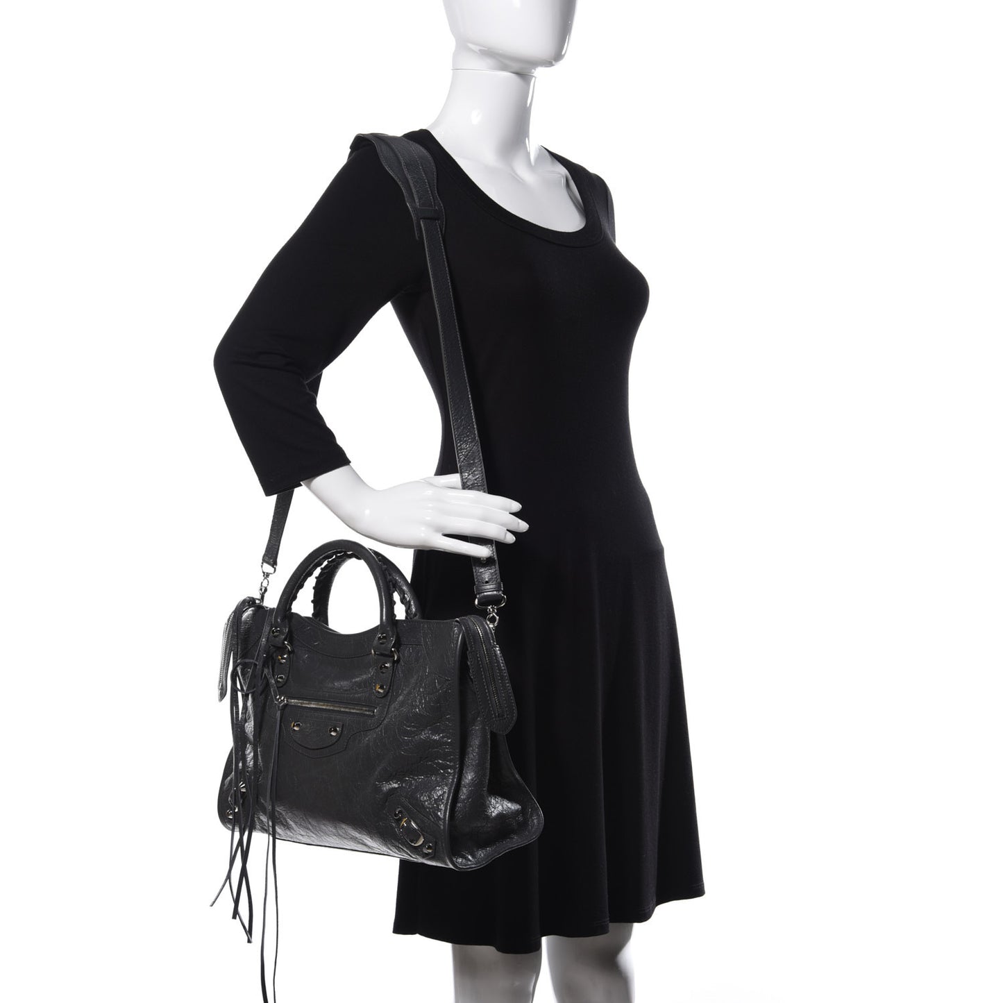 Agneau Classic Silver Hardware City Gris Fossile