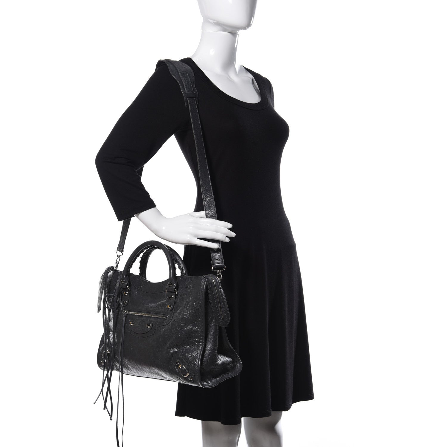 Balenciaga Agneau Classic Silver Hardware City Gris Fossile 2 of 9