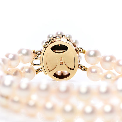 Mikimoto 18K Yellow Gold Turquoise Akoya Pearl 3.5-7mm Double Strand Bracelet 4 of 5