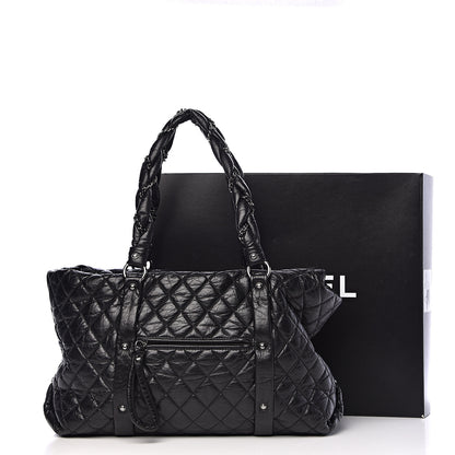 Chanel Distressed Lambskin Vintage Ligne Lady Braid XL Tote Black 12 of 12
