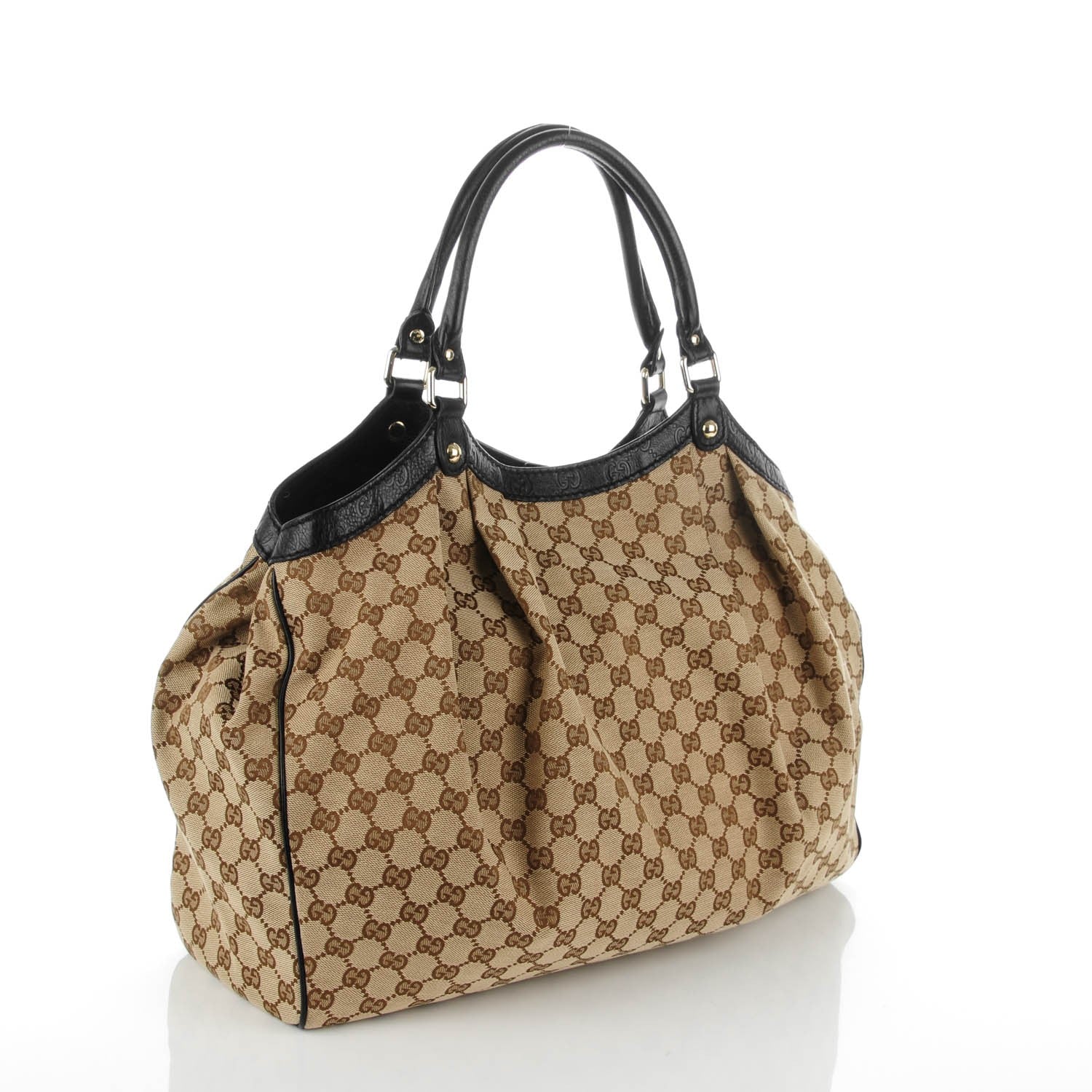 Gucci Monogram Large Sukey Tote Beige Ebony Black 3 of 7