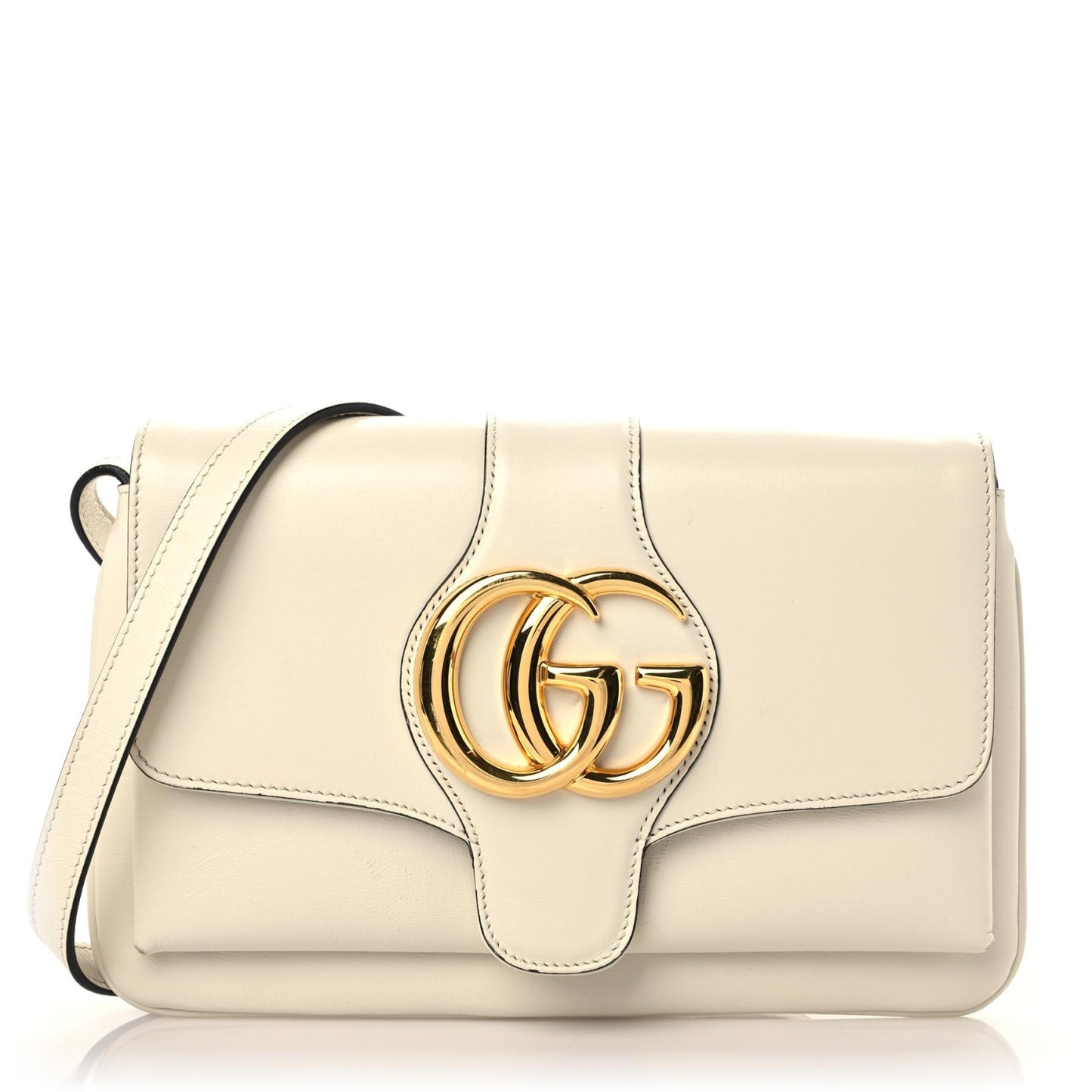 Calfskin Small Arli Flap Shoulder Bag Mystic White