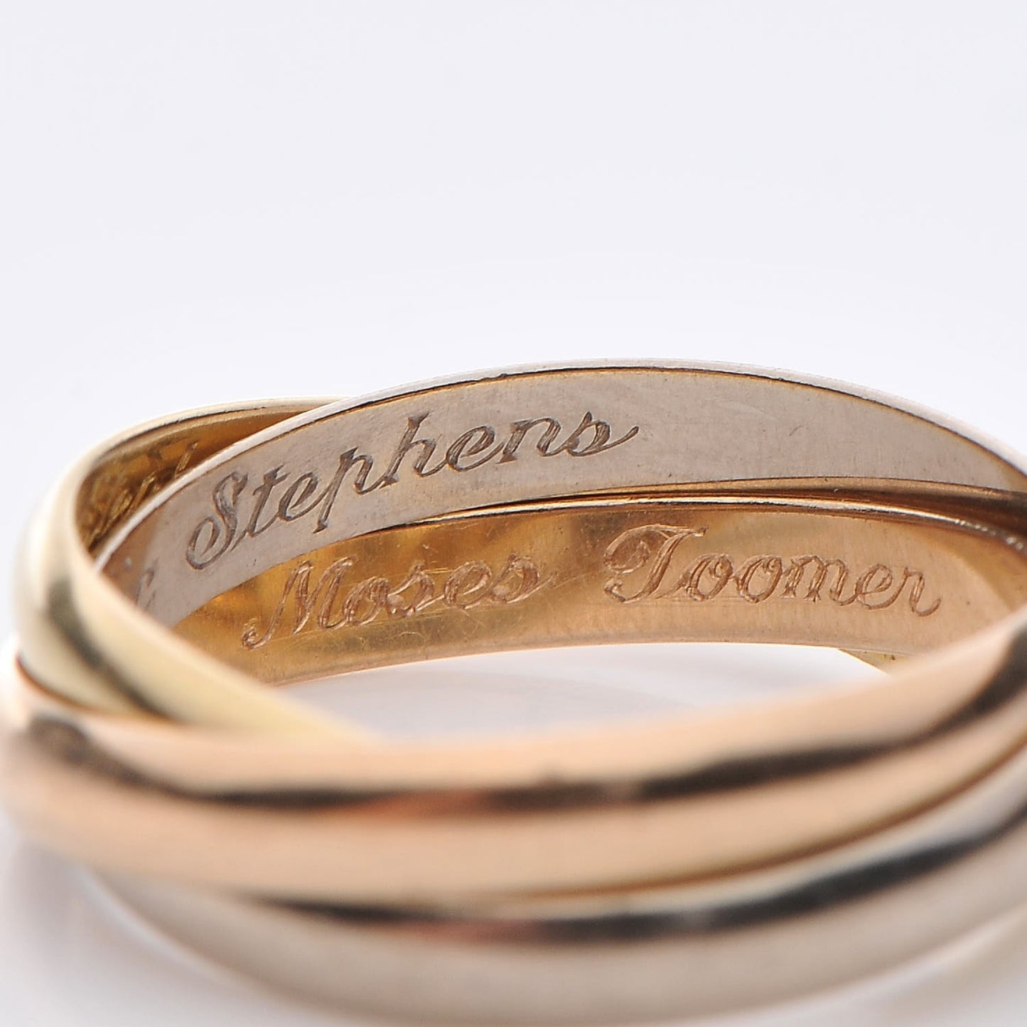 18K Pink Yellow White Gold Small Trinity Ring 52 6