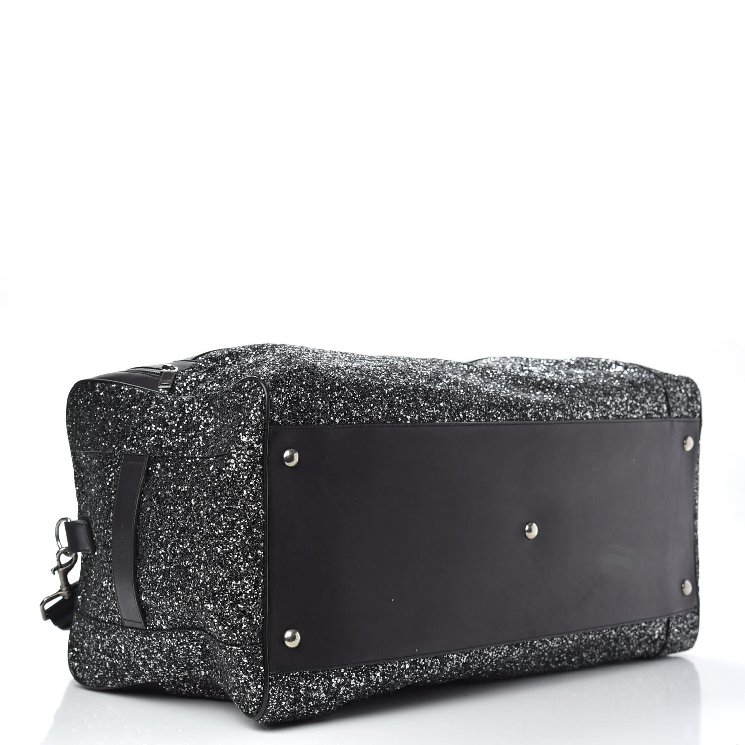 Saint Laurent Glitter Canvas City Gym Duffle Bag Black 3 of 10