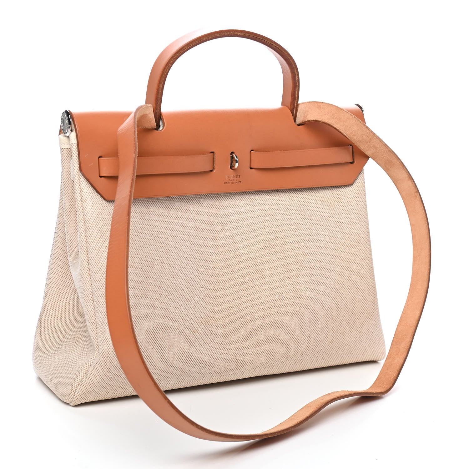 Hermes Toile Vache Calfskin Herbag 30 PM Natural 3 of 11