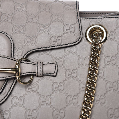 Gucci Soft Guccissima Large Emily Chain Shoulder Bag Storm Grey 14 of 17