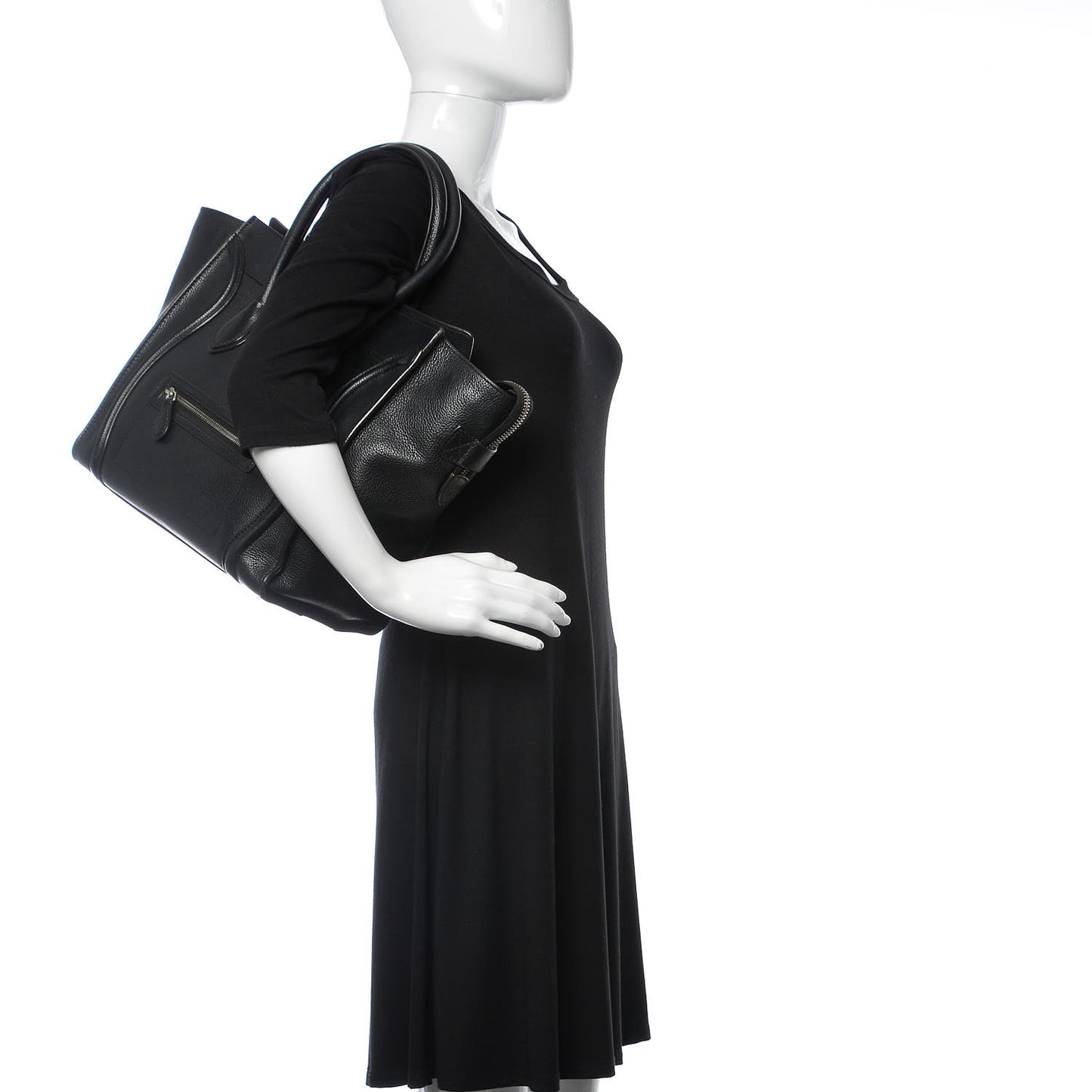Drummed Calfskin Mini Luggage Black