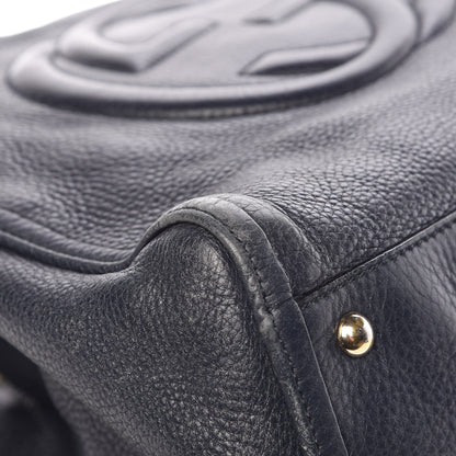 Gucci Pebbled Calfskin Medium Soho Shoulder Bag Blue 5 of 17
