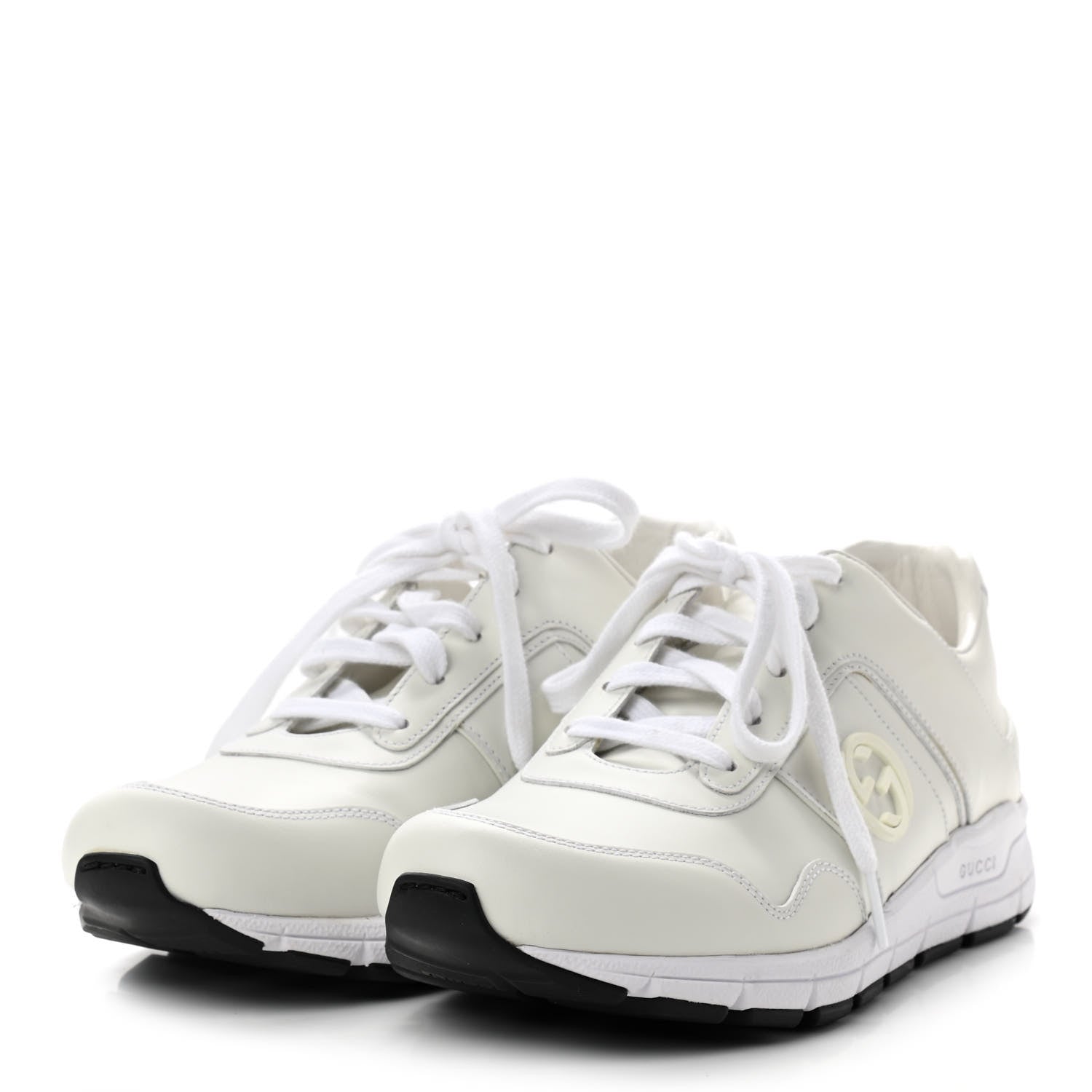Gucci Calfskin Womens Interlocking G Sneakers 39 White 3 of 8