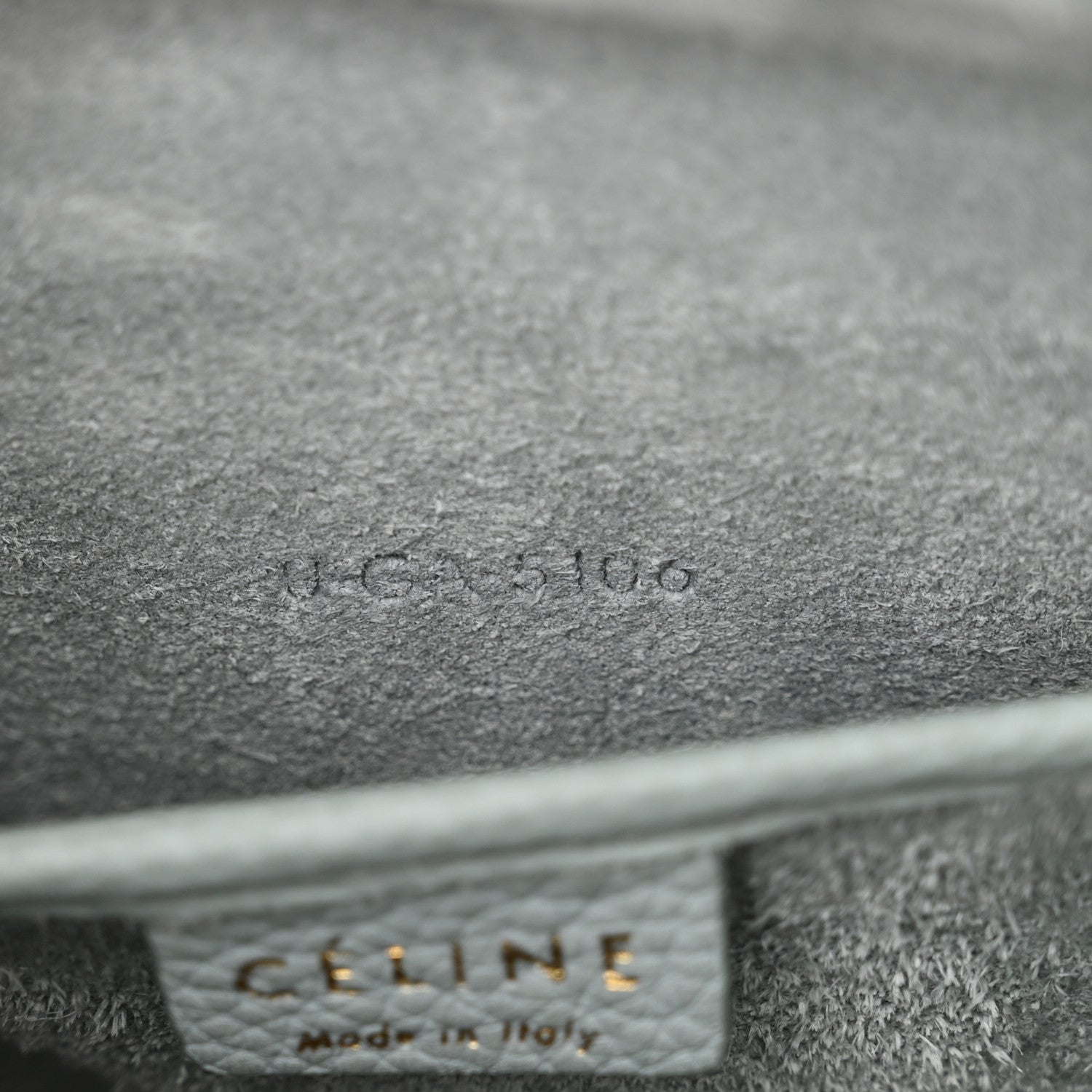 Celine Drummed Calfskin Nano Luggage Almond 7 of 17