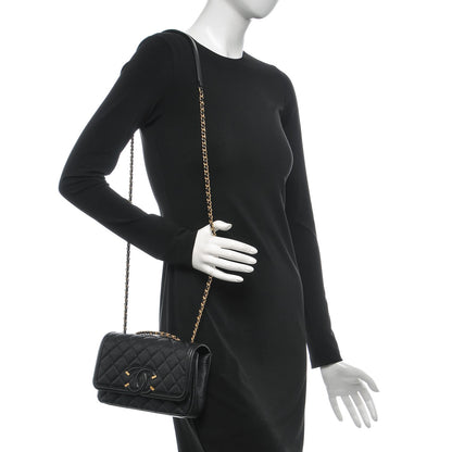 Chanel Caviar Quilted Small CC Filigree Flap Black 2 of 7