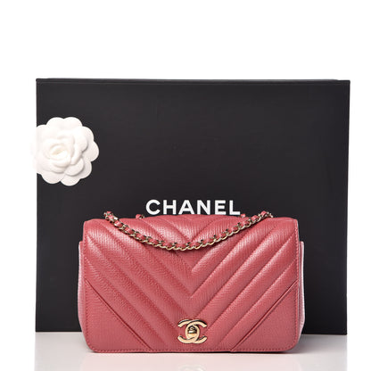 Chanel Calfskin Chevron Quilted Mini Statement Flap Pink 10 of 10