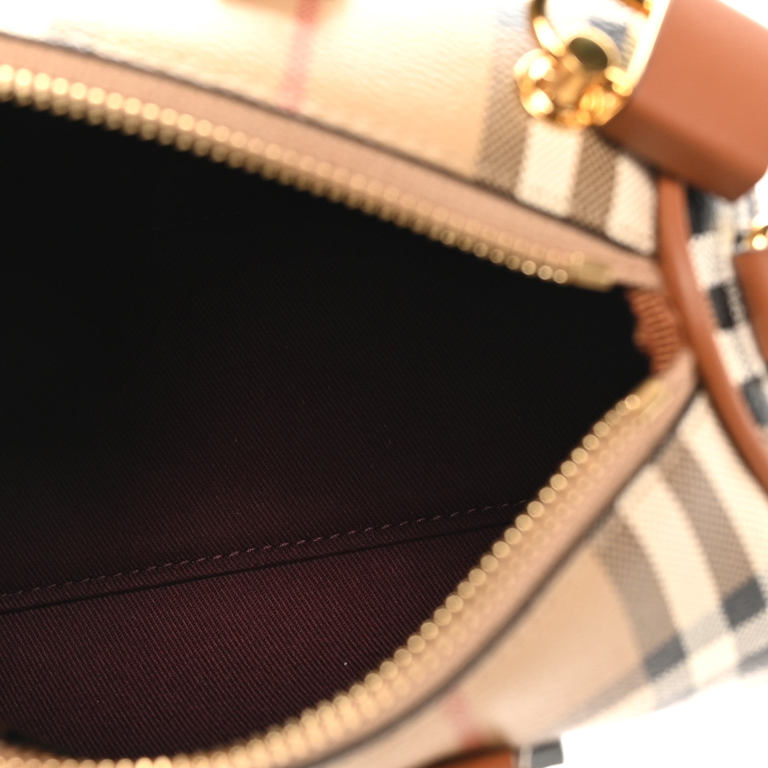 Burberry Vintage Check Mini Bowling Bag Briar Brown 5 of 9