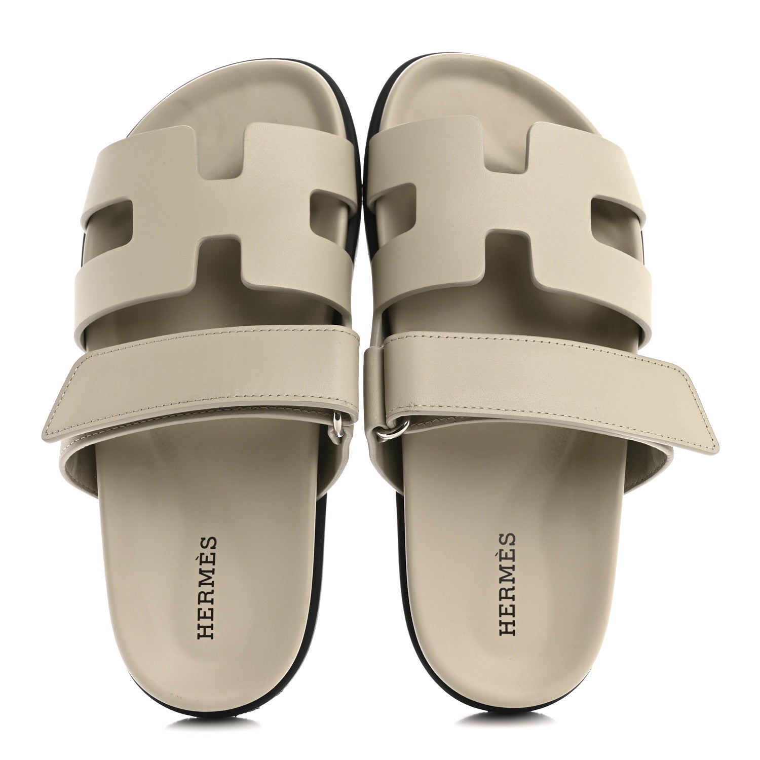 Hermes Calfskin Womens Chypre Sandals 35 Beige Mastic 2 of 12