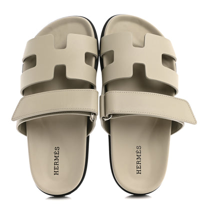 Hermes Calfskin Womens Chypre Sandals 35 Beige Mastic 2 of 12
