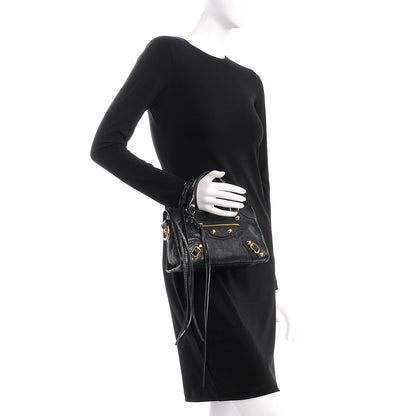 Balenciaga Agneau Classic Gold Hardware Mini City Black 3 of 8