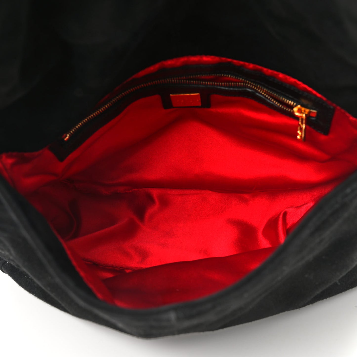 Suede Calfskin Mama Baguette Black