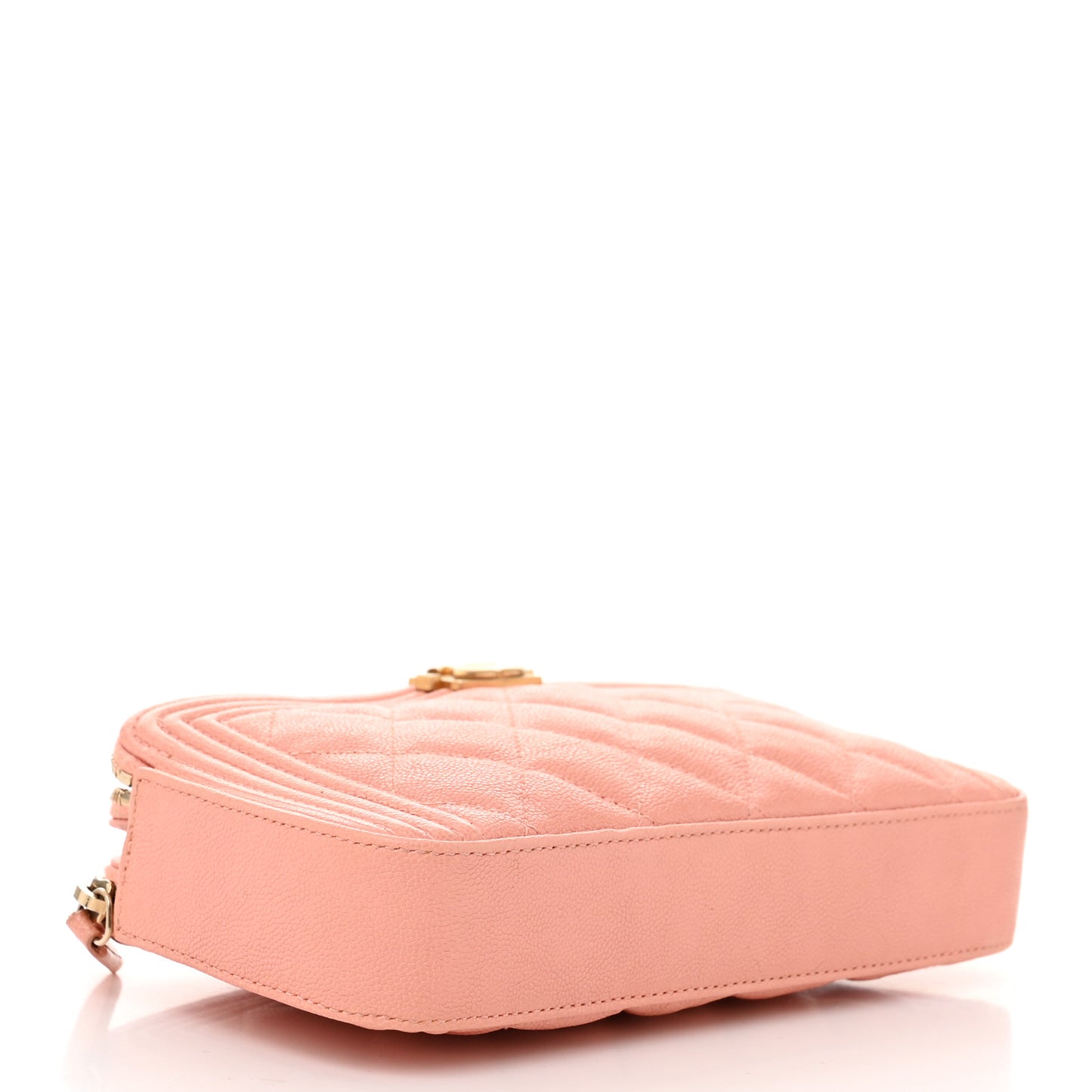 Caviar Quilted Small Boy Clutch With Chain Light Pink