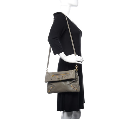 Balenciaga Agneau Giant 12 Gold Hardware Envelope Strap Clutch Beige Liege 2 of 10