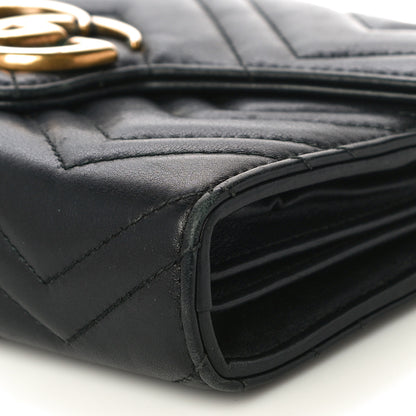Gucci Calfskin Matelasse GG Marmont Chain Wallet Black 10 of 15