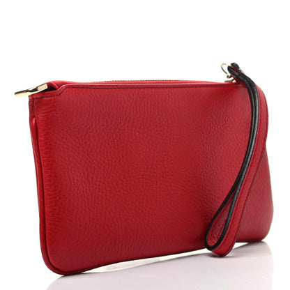 Gucci Pebbled Calfskin Soho Wristlet Vibrant Red 3 of 8