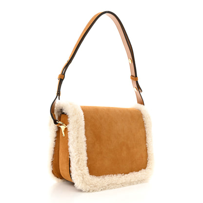 Gucci Suede Shearling Horsebit 1955 Shoulder Bag Brown 3 of 10