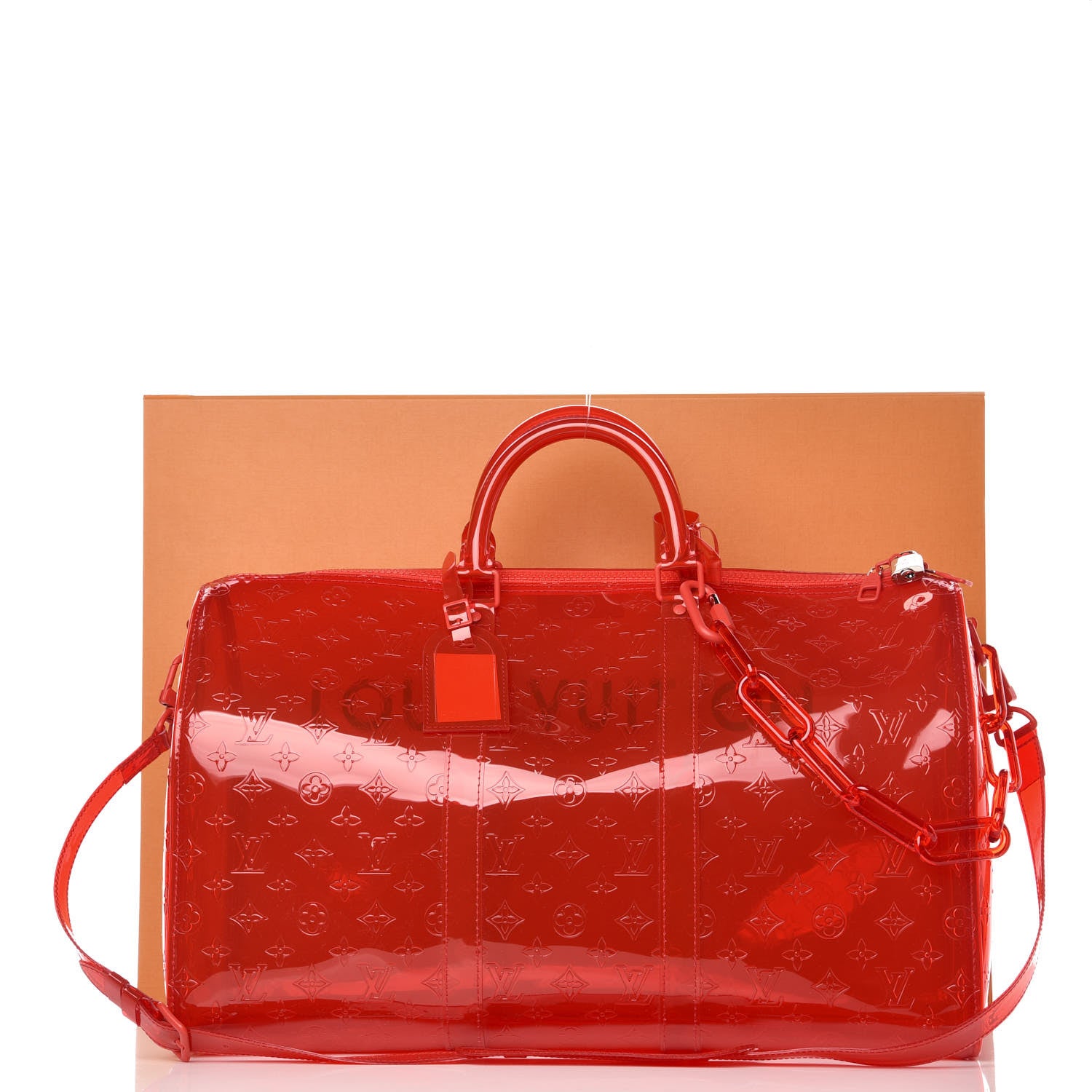 Louis Vuitton PVC Monogram Keepall Bandouliere 50 Grenadine Red 15 of 15