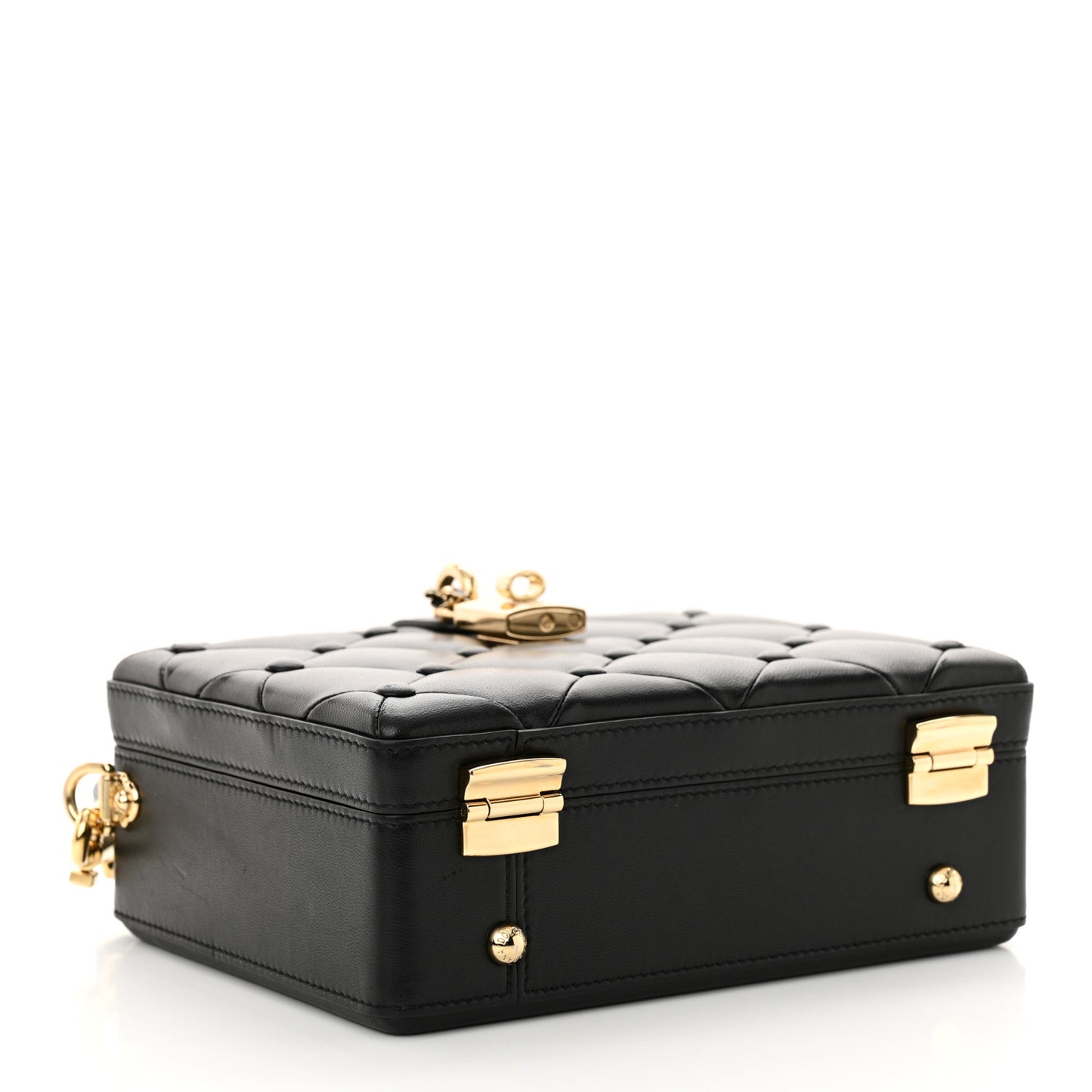 Lambskin Quilted Box Bag Black