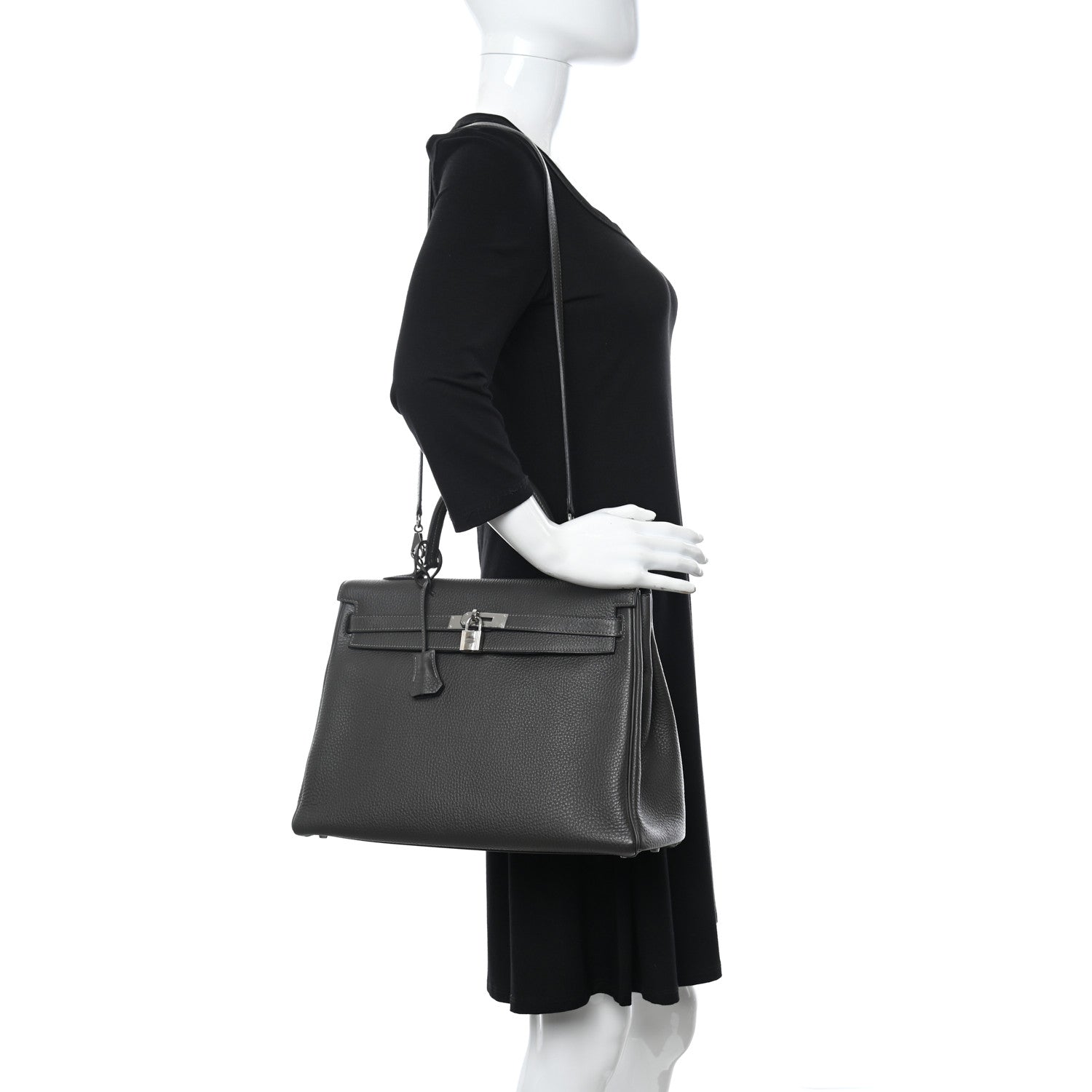 Hermes Taurillon Clemence Kelly Retourne 35 Graphite 2 of 20