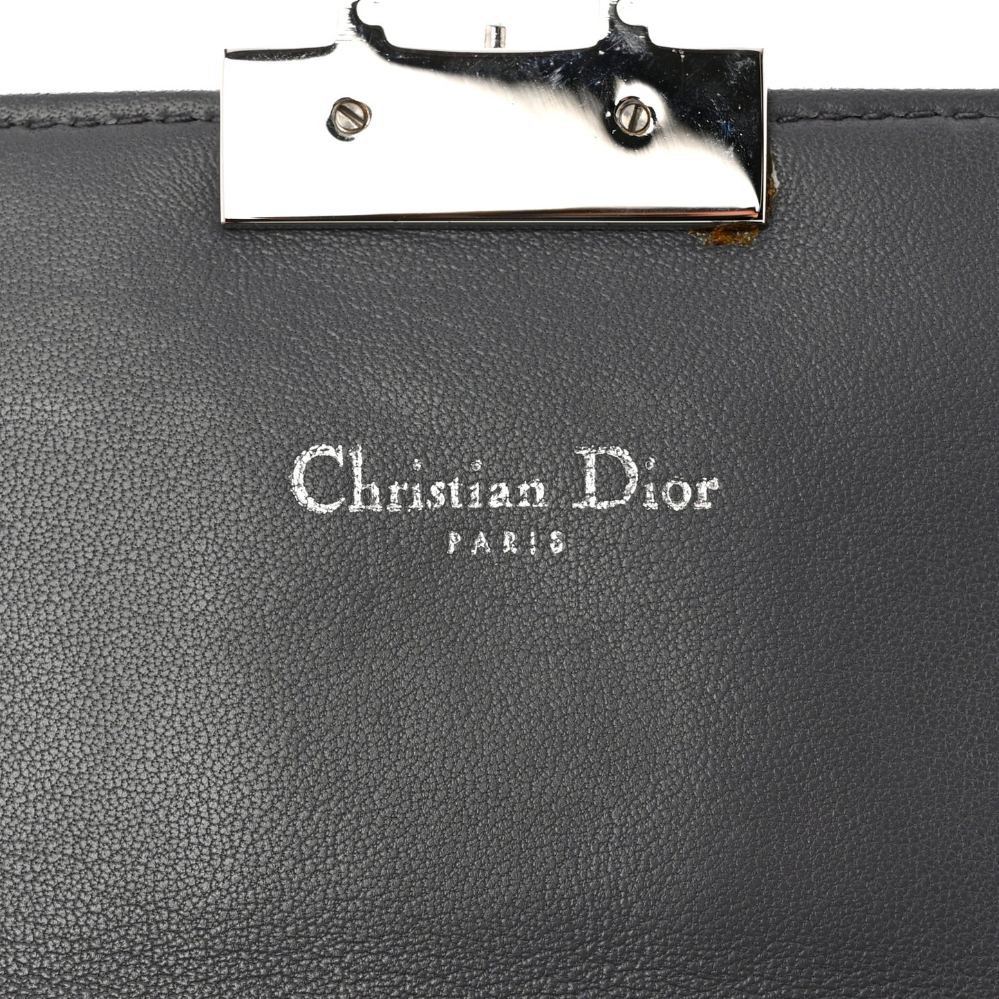 Metallic Calfskin Cannage Miss Dior Promenade Pouch Black