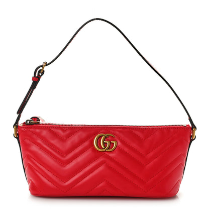 Gucci Calfskin Matelasse Chevron GG Marmont Sling Shoulder Bag Rosso 1 of 10