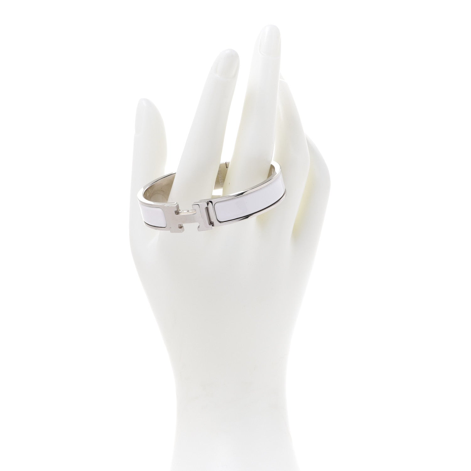 Hermes Enamel Narrow Clic Clac H Bracelet PM White 2 of 7