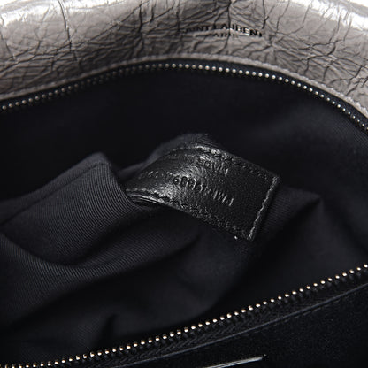 Saint Laurent Crinkled Calfskin Matelasse Monogram Medium Niki Chain Satchel Fog 8 of 11