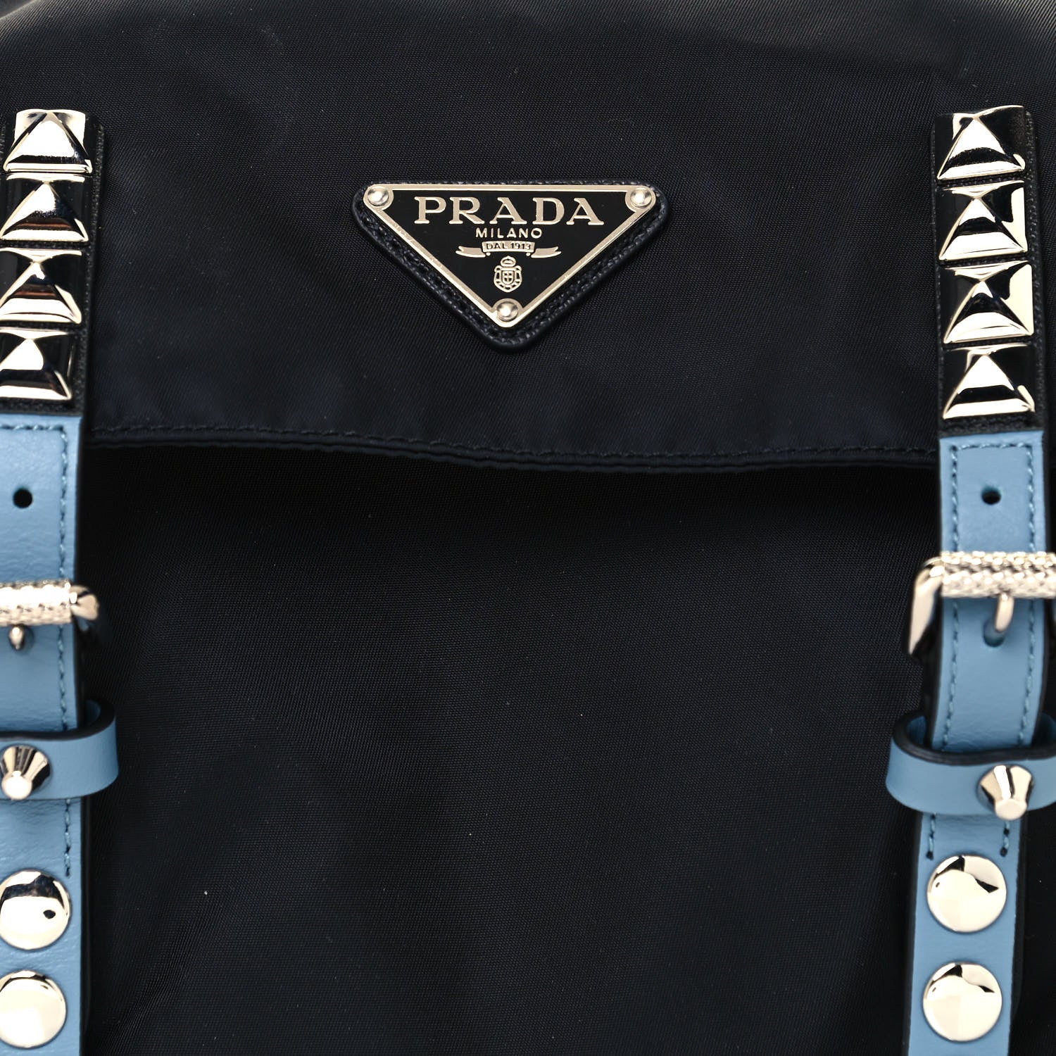 Prada Nylon New Vela Studded Messenger Black Astrale 8 of 13