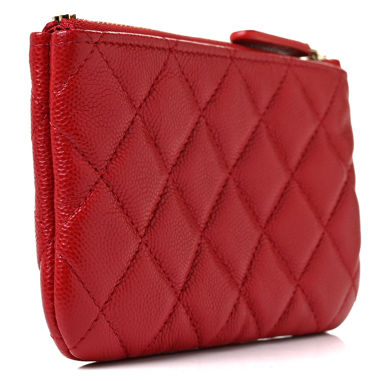 Chanel Caviar Quilted Small Cosmetic Case Red 3 of 10