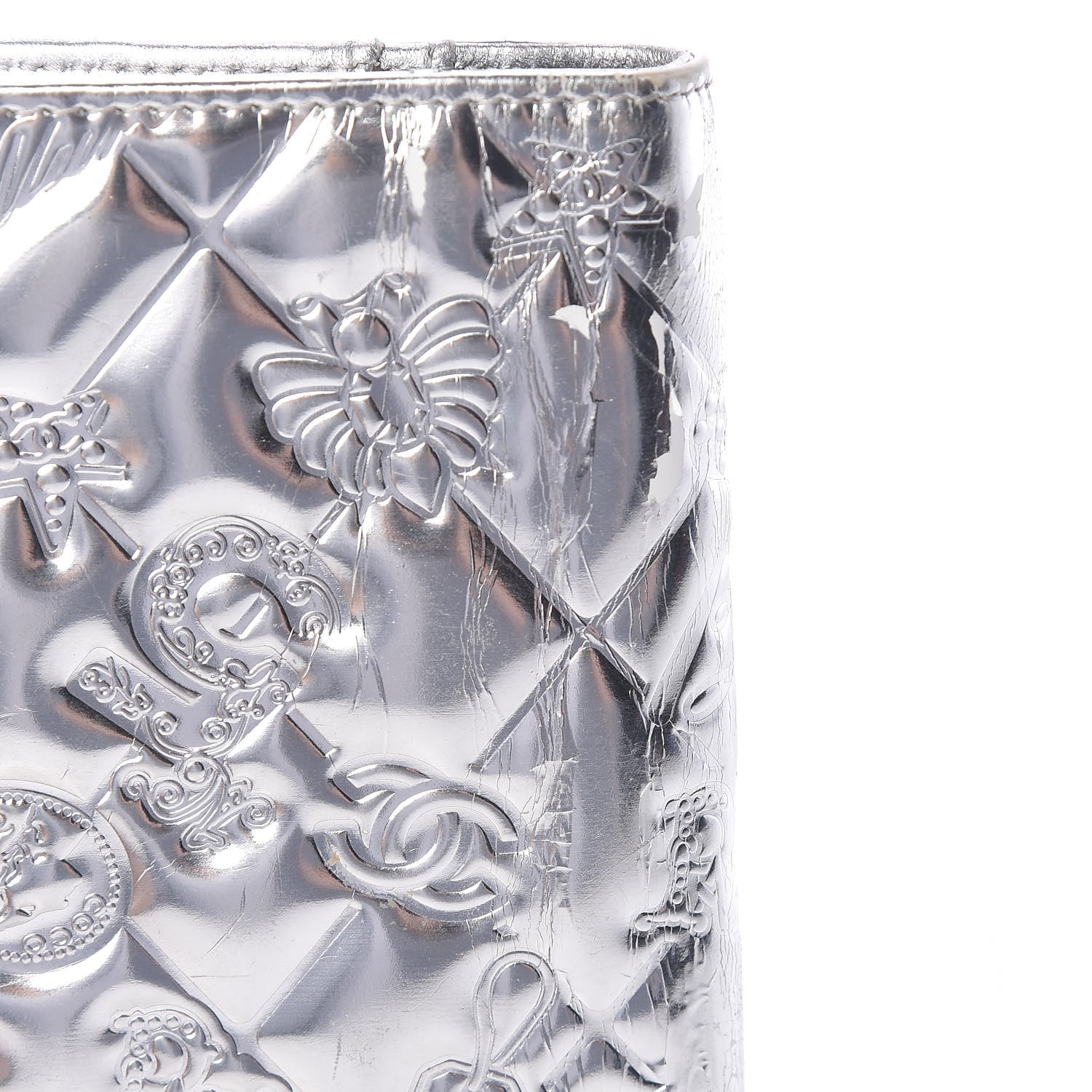 Chanel Metallic Patent Lucky Symbols Agenda Cover Silver 19 of 21