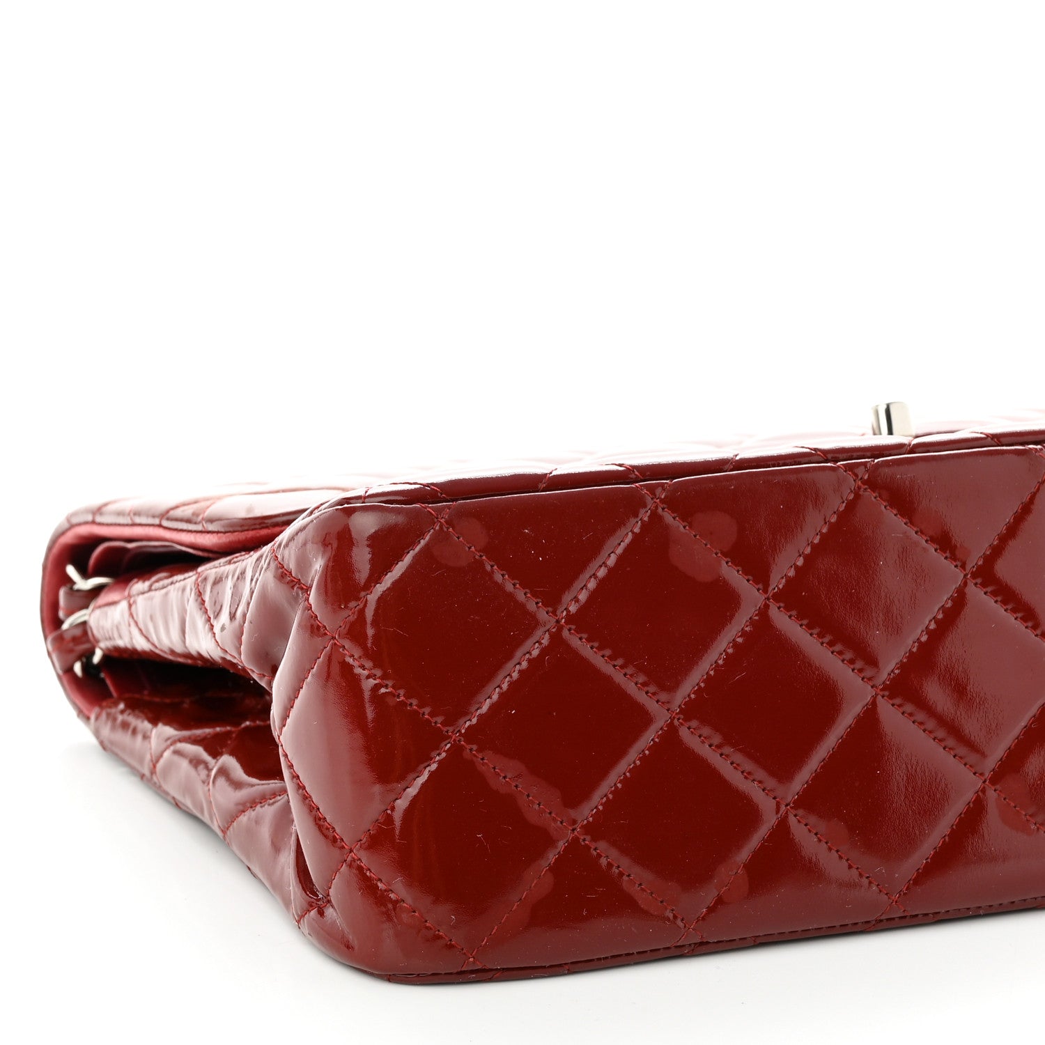 Chanel Patent Quilted Jumbo Double Flap Red 9 of 12