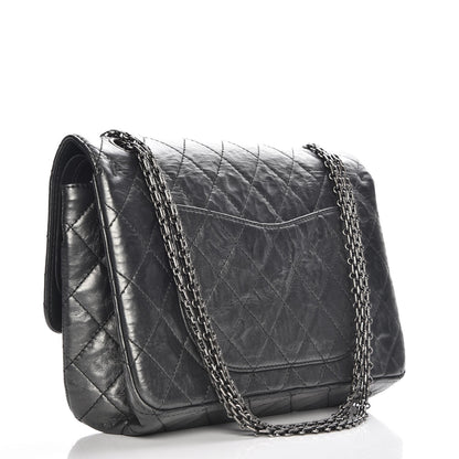 Chanel Distressed Lambskin Quilted 2.55 Reissue 227 Flap Dark Silver 3 of 7