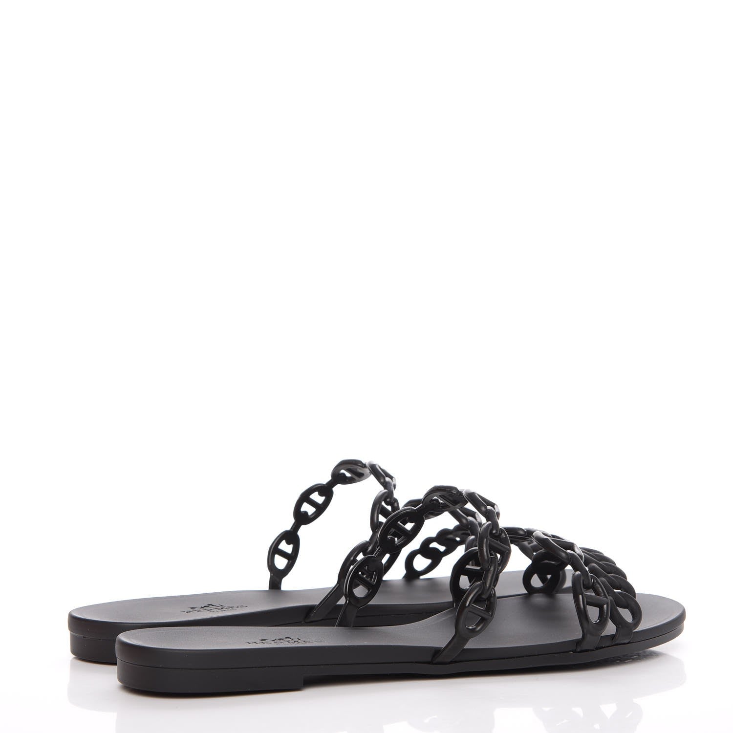 Hermes Rubber Chaine d'Ancre Rivage Sandals 36 Black 4 of 8