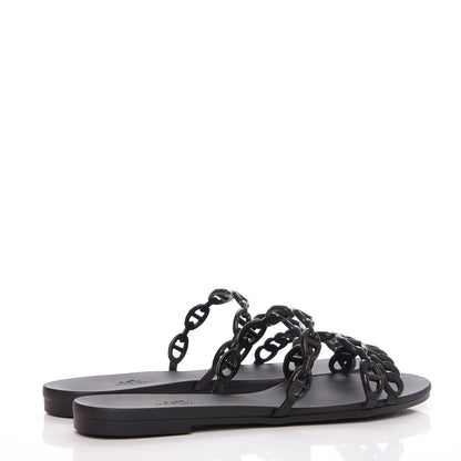 Hermes Rubber Chaine d'Ancre Rivage Sandals 36 Black 4 of 8